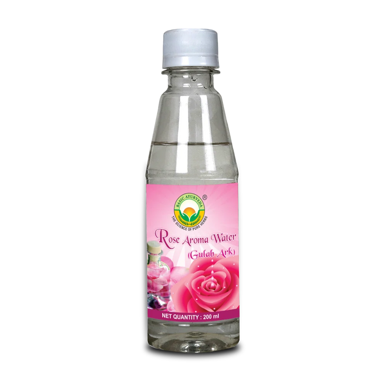 Basic Ayurveda Gulab Ark Rose Aroma Water 500ml | Premium Floral Water | Refreshing Rose Essence | Traditional Ayurvedic Preparation for Beauty and Personal Care