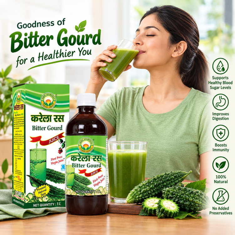 Basic Ayurveda Bitter Gourd(Karela) Juice | | Immunity and Digestion Booster | Helps in maintaining blood sugar level | Helps in weight loss | Useful for glowing skin | Control Cholesterol Level.