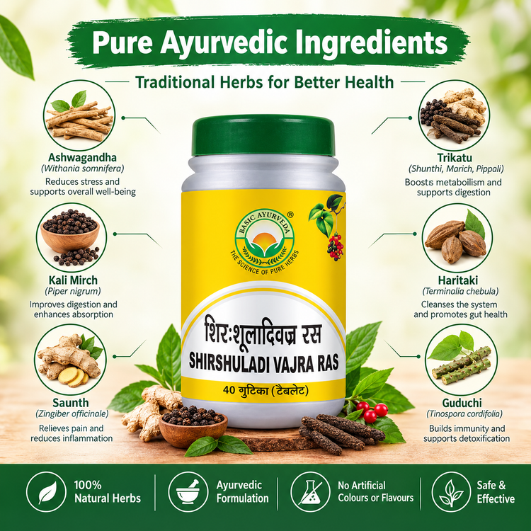 Basic Ayurveda Shirshuladivajra Ras 40 Tablet