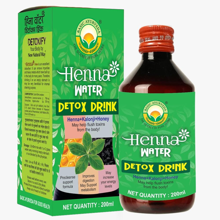 Basic Ayurveda Henna Water Detox Drink with Kalonji & Honey 200Ml