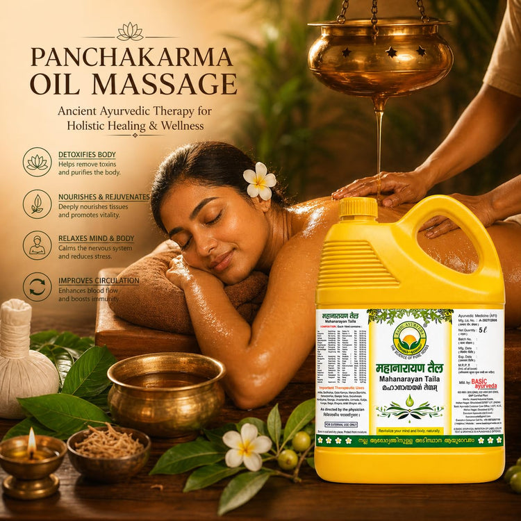 Basic Ayurveda Mahanarayan Taila – Herbal Ayurvedic Massage Oil for Joint & Muscle Comfort, Stiffness Relief, Fatigue Reduction, Back & Neck Support, and Skin Nourishment