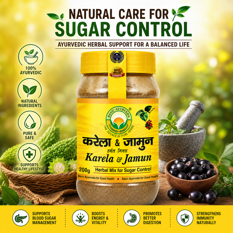 Basic Ayurveda Karela & Jamun Mix For Sugar Control Powder 200 Gram