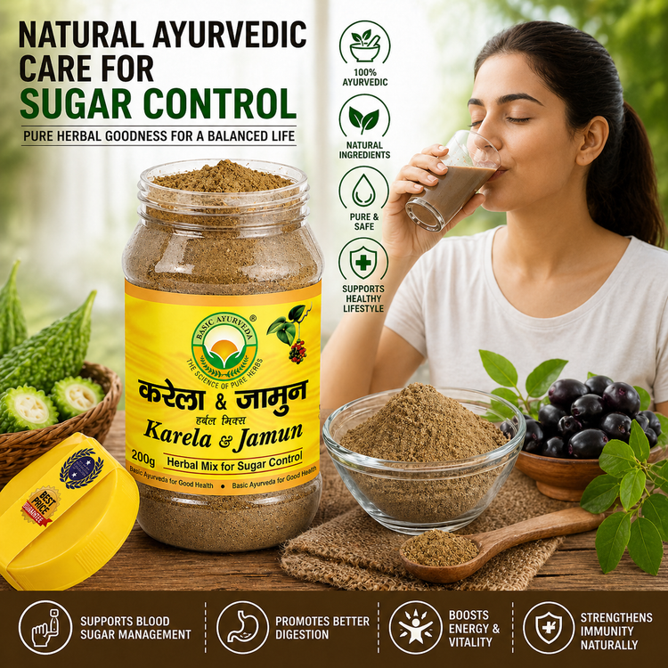 Basic Ayurveda Karela & Jamun Mix For Sugar Control Powder 200 Gram