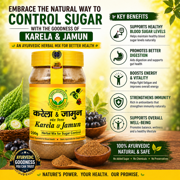 Basic Ayurveda Karela & Jamun Mix For Sugar Control Powder 200 Gram