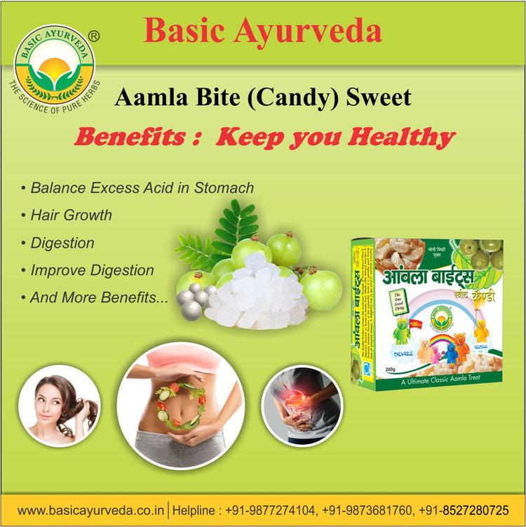 Basic Ayurveda Amla Bite (Gooseberry) Sweet Candy 250 Gram | Helps in boosting immunity | Regulates cholesterol level and reduces the risk of heart diseases | Improves digestion and metabolism | Controls blood sugar level and is beneficial for diabetes.