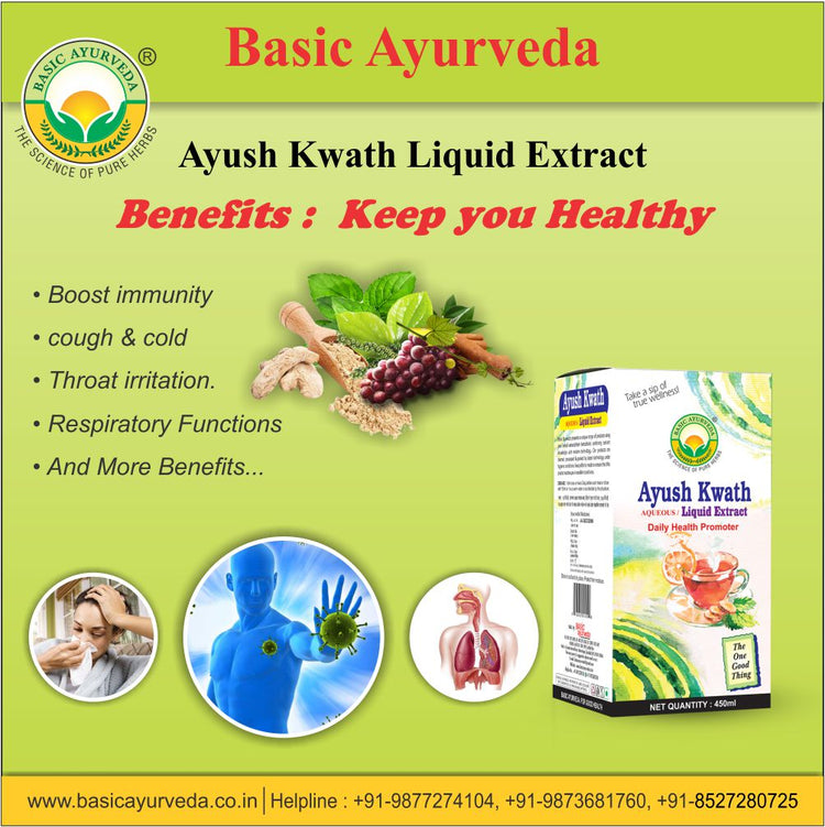 Basic Ayurveda Ayush Kwath Liquid Extract 450Ml