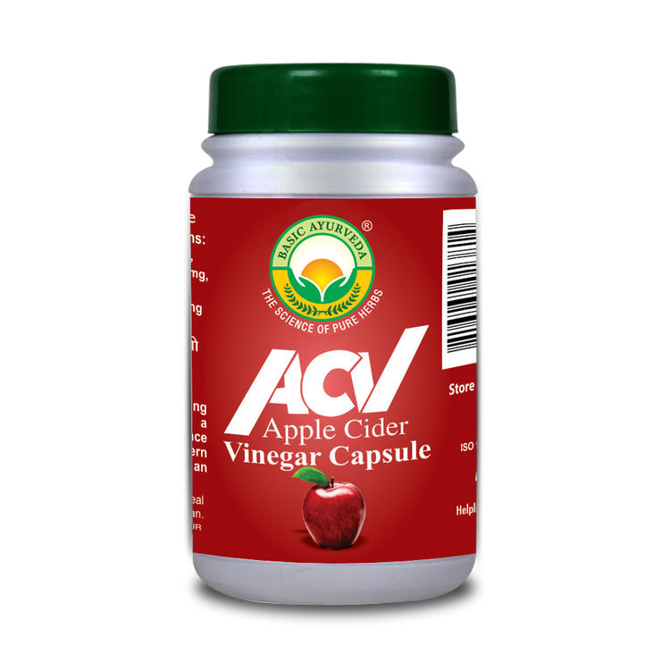 Basic Ayurveda ACV(Apple Cider Vinegar) (40 Capsules) | Enriched with the goodness of apples | Known to improve digestion | Beneficial for skin health | Helps to balance the blood sugar levels | Maintain the blood pH levels.