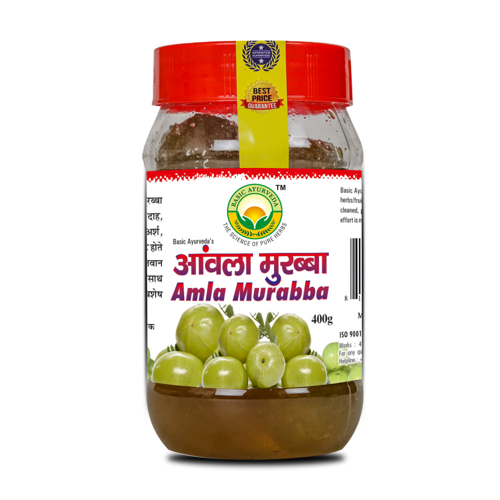 BASIC AYURVEDA Amla Murabba (Candied Indian Gooseberry Delicious) 400