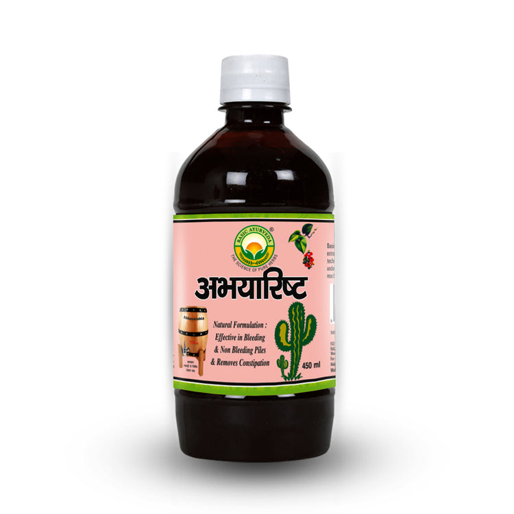 Basic Ayurveda Abhayarishta 450ml | Helpful in Constipation | Improve Urinary Function | Relieve in Stomach Bloating | Improve Liver Function | Useful in Piles.