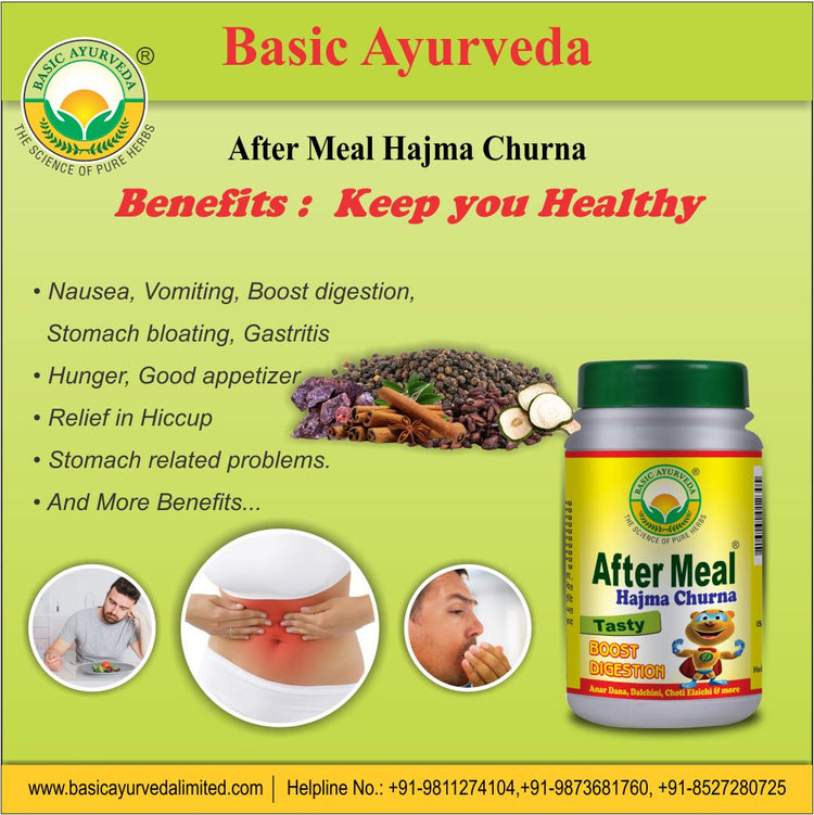 Basic Ayurveda After Meal Hajma Churna 40 Gram | Stomach Bloating | Improve Hunger | Bad Breathing through Mouth | Good Appetizer | Boost Digestion.