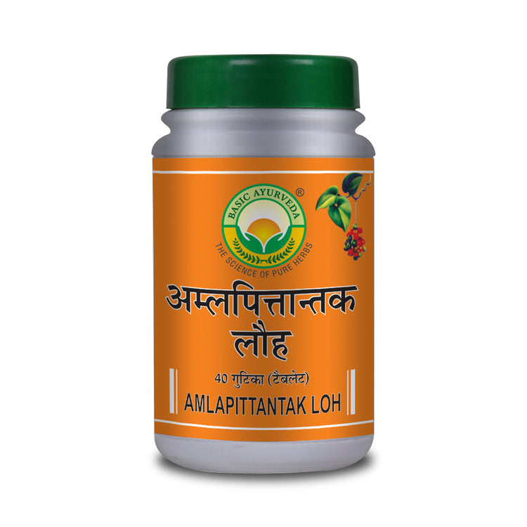 Basic Ayurveda Amalpitanytak Loh 40 Tablet | Helpful for Acidity | Helpful in Gastritis | Helpful in Vomiting | Helpful in Abdominal Pain.