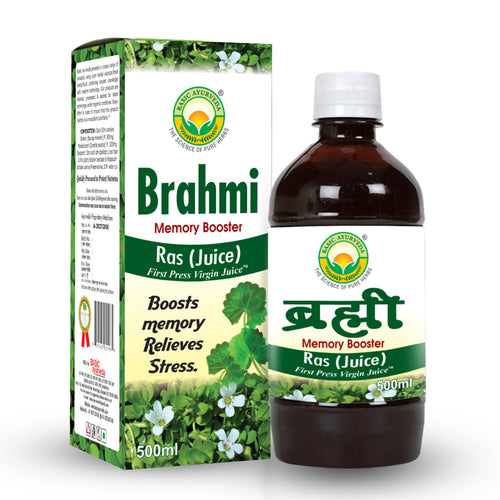 Basic Ayurveda Brahmi Ras (Juice)Memory Booster | Herbal Juice |  Improve concentration | Improve the retention of memory |  Prevent epilepsy attacks |  Active sense of humor |  Improve mental cognition.