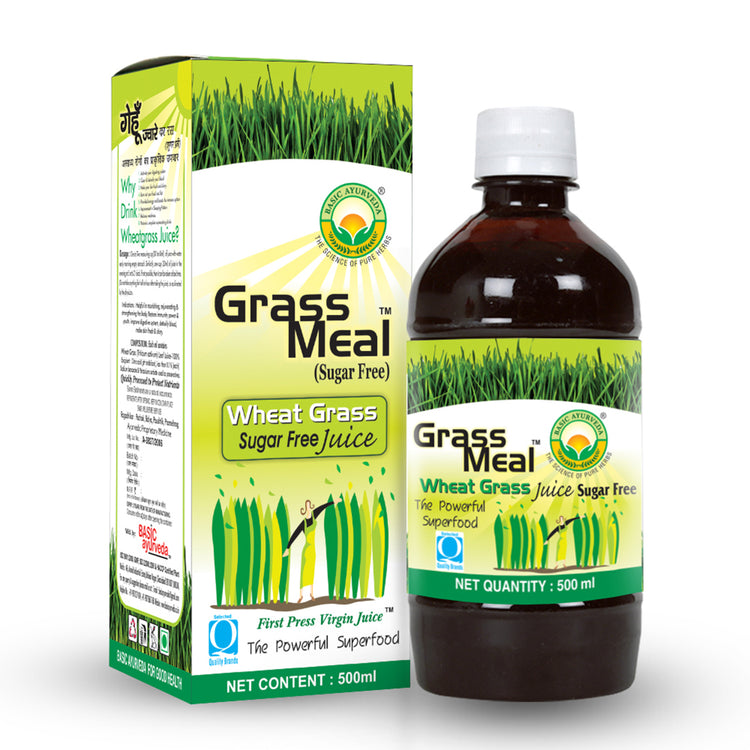 Basic Ayurveda Grass Meal (Wheat Grass) Juice (Sugar Free)  | Immunity Booster | Body Cleanser | Muscles Rebuilder | Reduce general Weakness | Useful for Weight loss.