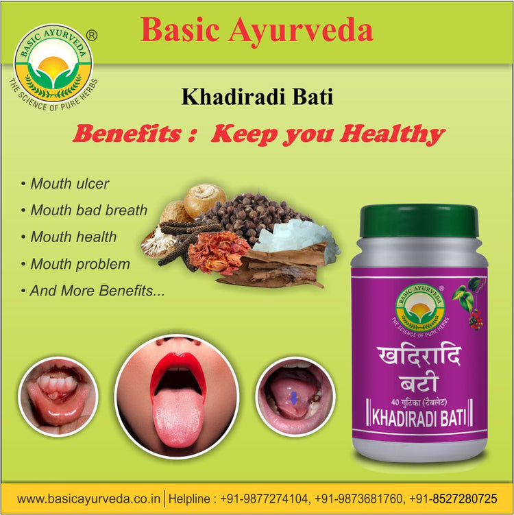 Basic Ayurveda Khadiradi Bati 40 Tablet