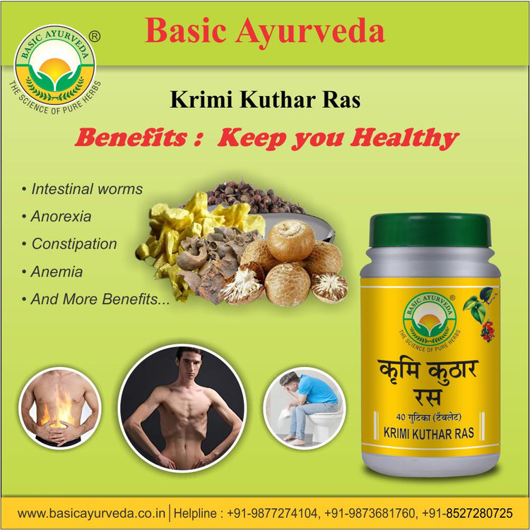 Basic Ayurveda Krimi Kuthar Ras 40 Tablet