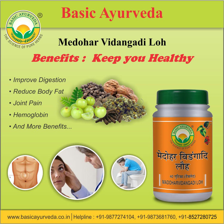 Basic Ayurveda Medohar Vidangadi Loh 40 Tablet