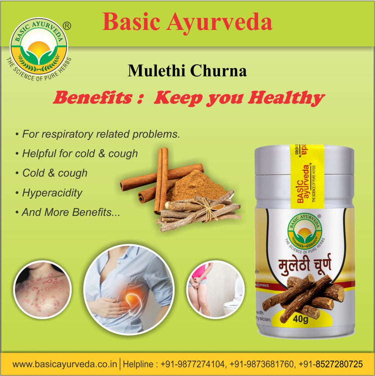 Basic Ayurveda Mulethi Churna 40 Gram