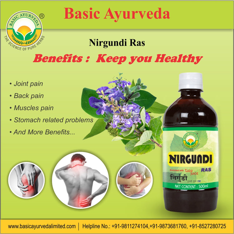Basic Ayurveda Nirgundi Ras  | Helpful in Stomachache & Headache | Helpful in Hand and Leg Pain | Muscles Cramp | Reduce Joint Pain