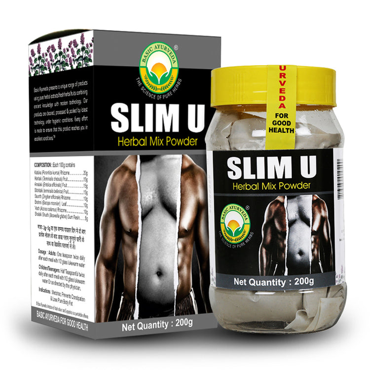 Basic Ayurveda Slim U Herbal Mix Powder 200 Gram
