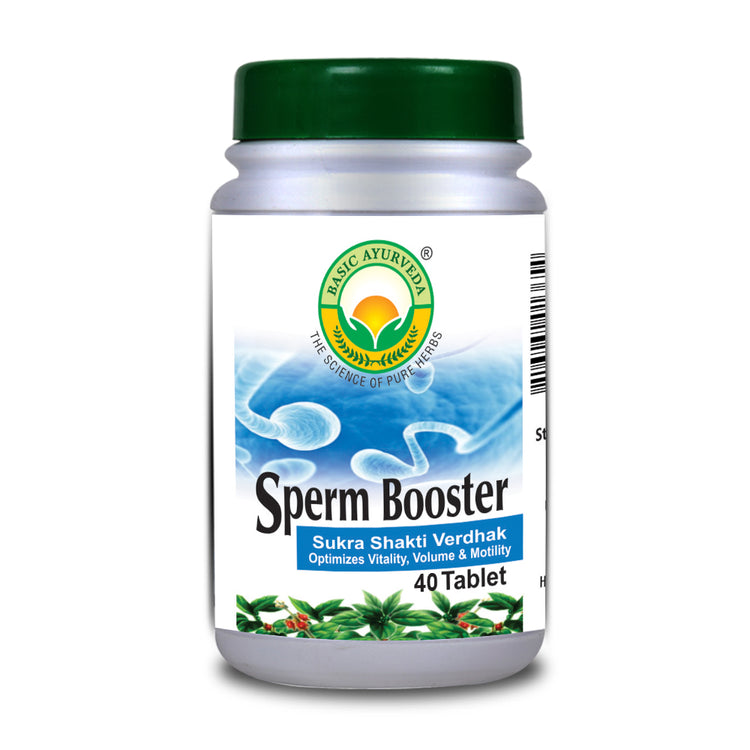 Basic Ayurveda  Sperm Booster Sukra Shakti Vardhak (Optimize Vitality, Volume & Motility) 40 Tablet