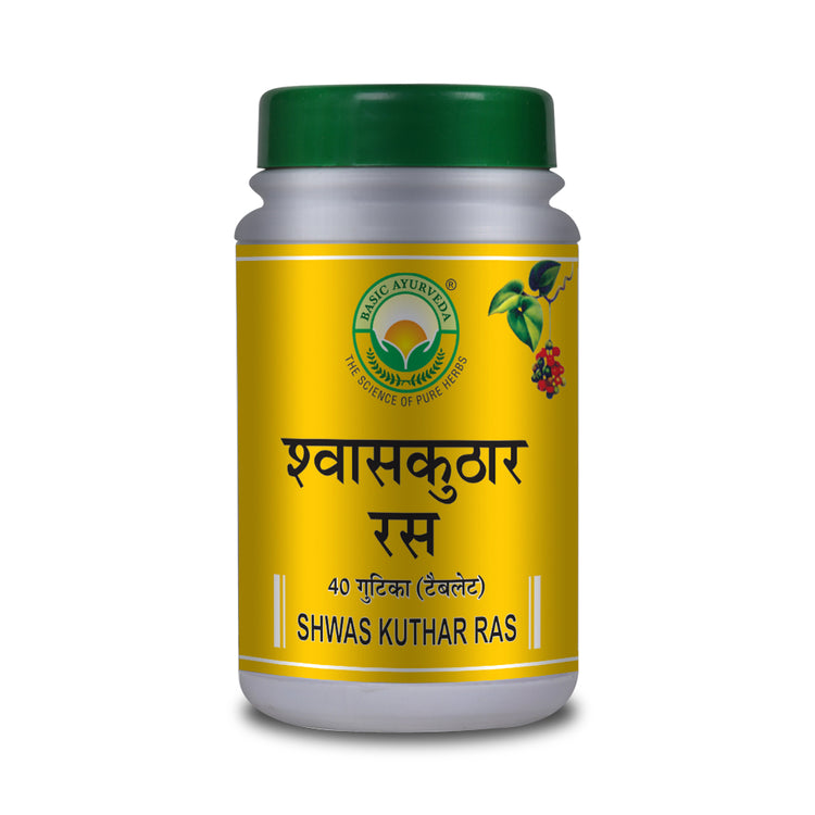 Basic Ayurveda Shwas Kuthar Ras 40 Tablet