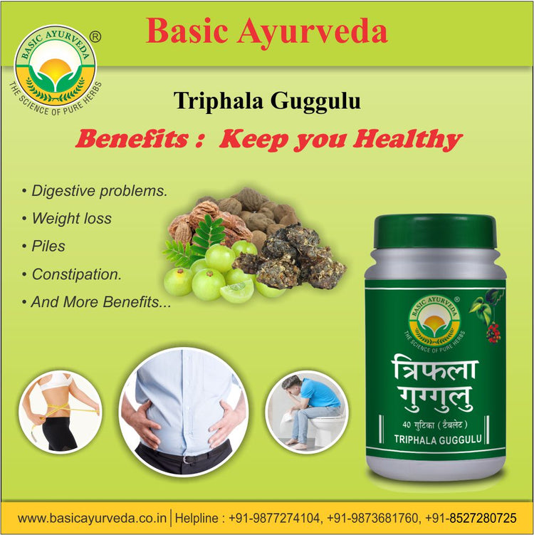 Basic Ayurveda Triphala Guggulu 40 Tablet