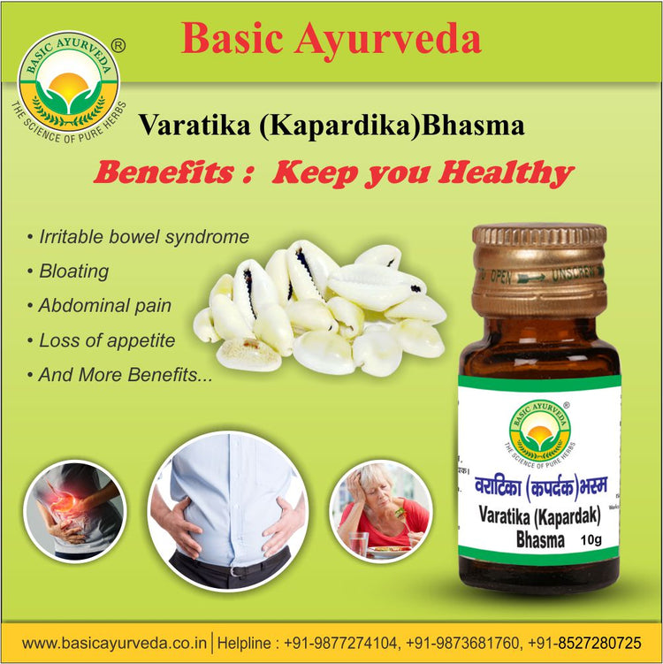 Basic Ayurveda Varatika (Kapardika)Bhasma 10 Gram
