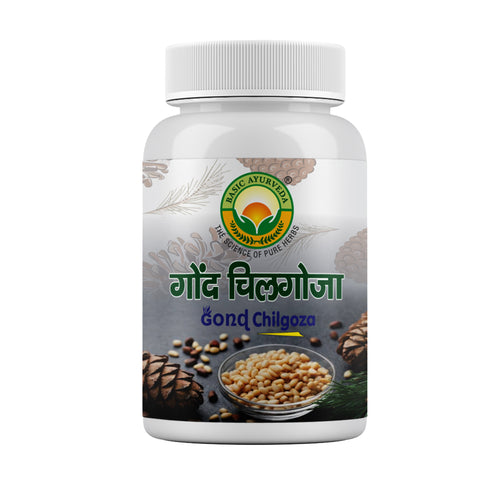 Basic Ayurveda Gond Chilgoza (Pine Nut Gum) | A Raw Herbs, With The Goodness Of Chilgoze / Chilgoja | Made With Dry Fruit (Pine Nuts) Botanical Gum | Herbal Intake Used For A Healthy Life.