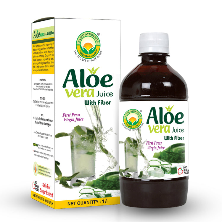 Basic Ayurveda Aloe Vera Juice (Sugar Free Fiber) |  | Helps to Reduce Weight | Reduces Acne-Pimple and Dark Spots | It provides essential nutrients to the body | Provides Antioxidants to the body.