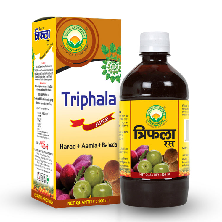 Basic Ayurveda Basic's Triphala Ras  | All types of health problems | Ayurvedic Juice Good For Health | Useful in Hair Loss Problem | Immunity Booster | Relief in Joint Pain | Improve Appetite  | Relief in Constipation.