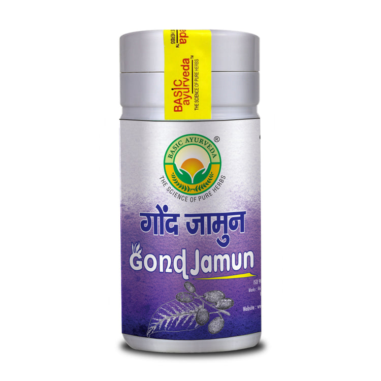 Basic Ayurveda Gond Jamun (Indian Balck Berry Gum) | A Natural Raw Herbs, With the Goodness Of Jamun / Jambolan | Made With Fresh Black Plum | Botanical Gum Herbal Intake Used For A Healthy Life.