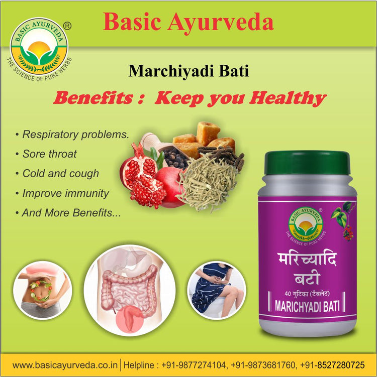 Basic Ayurveda Marichyadi Bati 40 Tablet