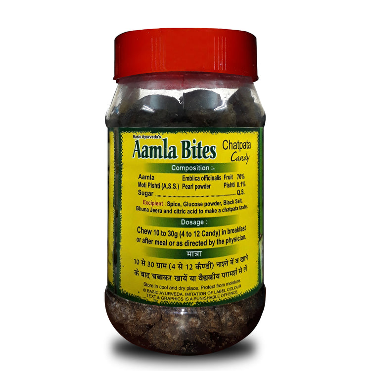 Basic Ayurveda Amla Bite (Gooseberry) Chatpata Candy 250 Gram | Contains amla which is a good source of vitamin C | Amla is beneficial in treating eyesight problems | Good for digestion | Helps in boosting immunity | Improves digestive system.