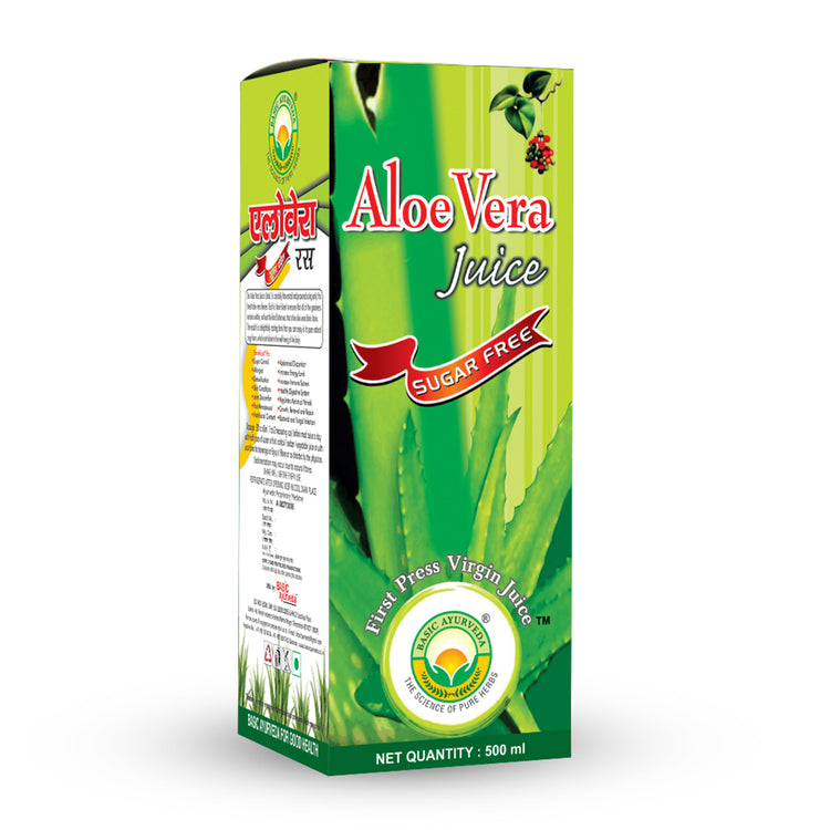 Basic Ayurveda Aloe Vera Juice (Sugar Free)  | Control Cholesterol Levels | Beauty Needs | Flush Out Toxins | Ayurvedic Juice for weight loss | Useful in Abdominal pain