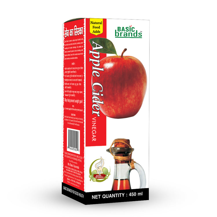 Basic Ayurveda Apple cider Vinegar 450ml |Helps to Detoxify the body | Helps in weight loss | Helpful in an allergic reaction |Helpful to Balance blood sugar level | Improves Digestion.