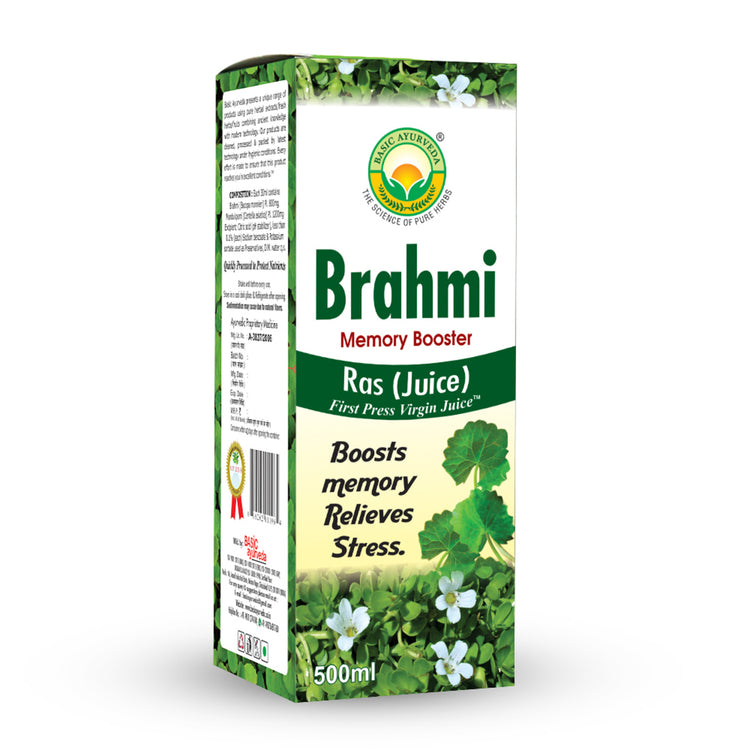 Basic Ayurveda Brahmi Ras (Juice)Memory Booster | Herbal Juice |  Improve concentration | Improve the retention of memory |  Prevent epilepsy attacks |  Active sense of humor |  Improve mental cognition.
