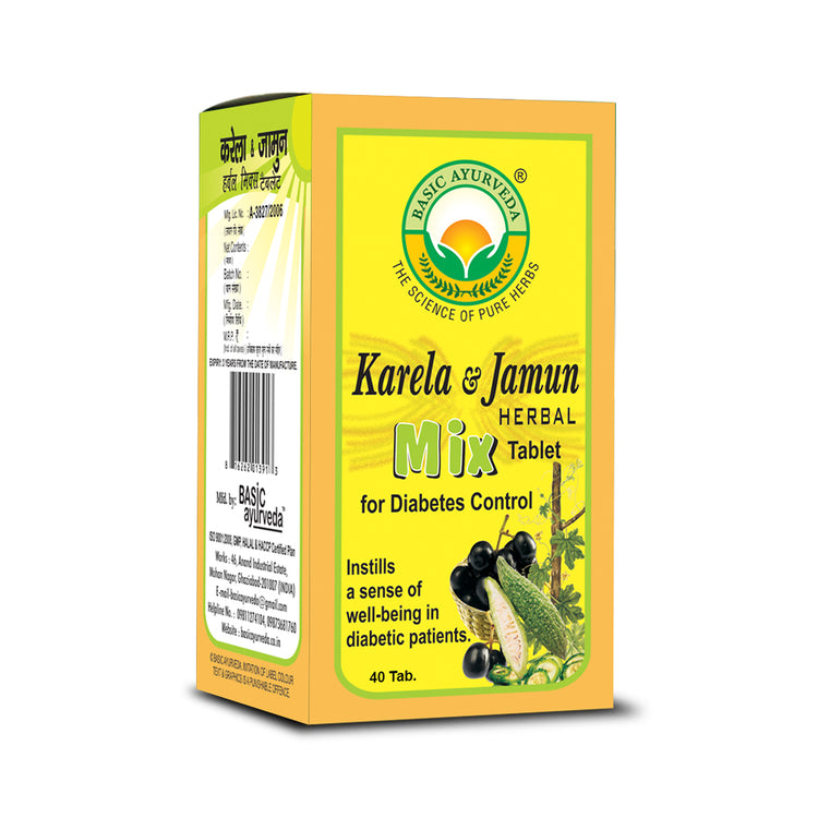 Basic Ayurveda Karela & Jamun Herbal Mix 40 Tablet