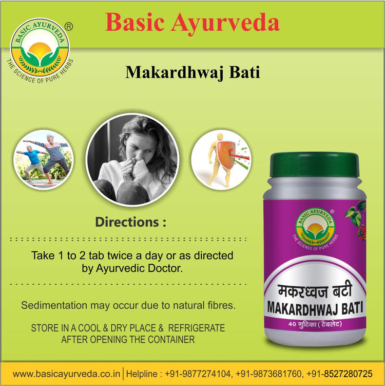 Basic Ayurveda Makardhwaj Bati 40 Tablet