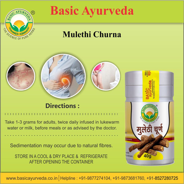 Basic Ayurveda Mulethi Churna 40 Gram