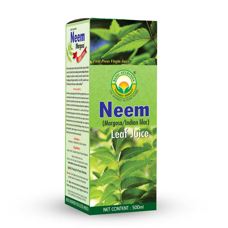 Basic Ayurveda Neem Leaf (Margosa ) Juice 500 M | Improve body mechanism | Reduce Skin disorder | Reduce Hair loss | Improve Skin Tone | Maintain Blood Sugar.