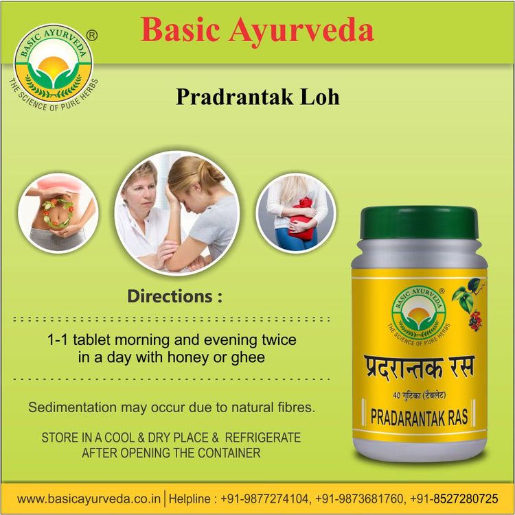 Basic Ayurveda Pradarantak Ras 40 Tablet