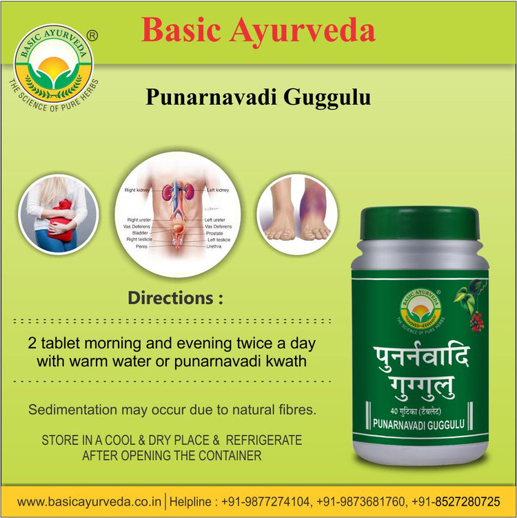 Basic Ayurveda Punarnavadi Guggulu 40 Tablet