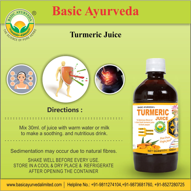 Basic Ayurveda Turmeric Juice | Helps  to Detoxify the Body | Stress Stabilization | Helps Boost Immunity |Helpful for digestive disorder | Improve Immunity .