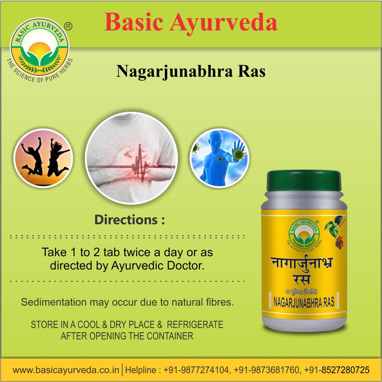 Basic Ayurveda Nagarjunabhra Ras 40 Tablet