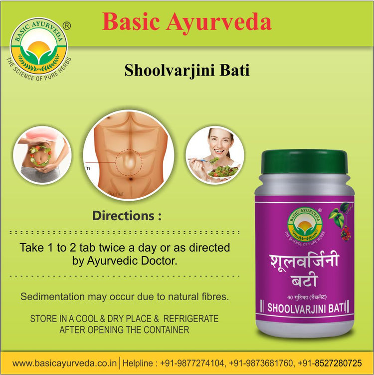 Basic Ayurveda Shoolvarjini Bati 40 Tablet