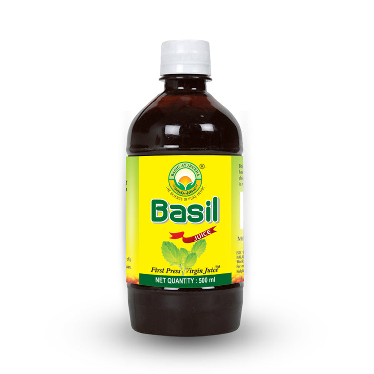 Basic Ayurveda Basil (Tulsi) Juice | 100% Organic Natural Herbal Juice | Helps Boost Immunity | Tulsi | Improve digestion | Blood purifier | skin related problems | Useful in Mouth Infection.