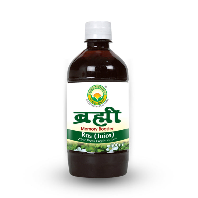 Basic Ayurveda Brahmi Ras (Juice)Memory Booster | Herbal Juice |  Improve concentration | Improve the retention of memory |  Prevent epilepsy attacks |  Active sense of humor |  Improve mental cognition.