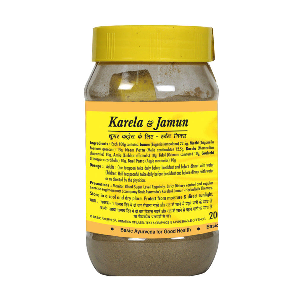 Basic Ayurveda Karela & Jamun Mix For Sugar Control Powder 200 Gram