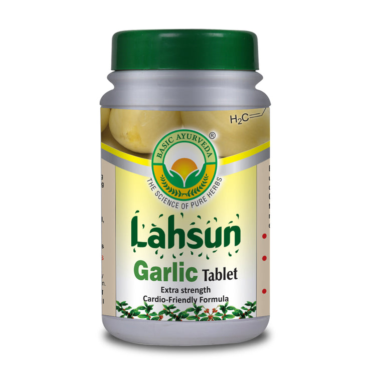 Basic Ayurveda  Lahsun (Garlic) Tablet (40 Tablet) | Helps to Maintain cholesterol level | Helpful for hypertension | Helps to Improve heart health | Helps to Improve heart health |