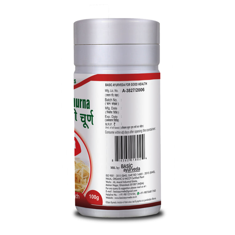 Basic Ayurveda Safed Musli Churna 100 Gram